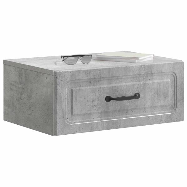 Wandmontierter Nachttisch 2 Stk. Betongrau 49 x 34,5 x 20 cm