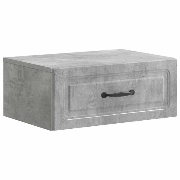 Wandmontierter Nachttisch 2 Stk. Betongrau 49 x 34,5 x 20 cm