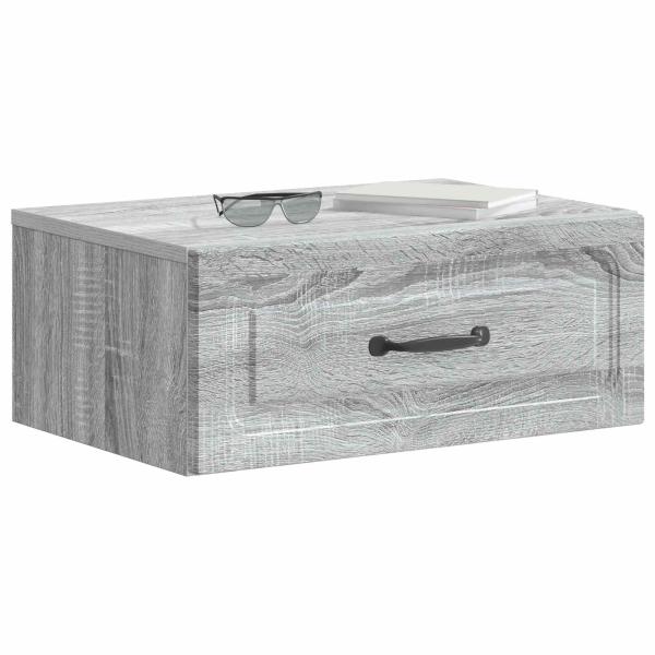 Wandmontierter Nachttisch 2 Stk. Sonoma-Grau 49 x 34,5 x 20 cm