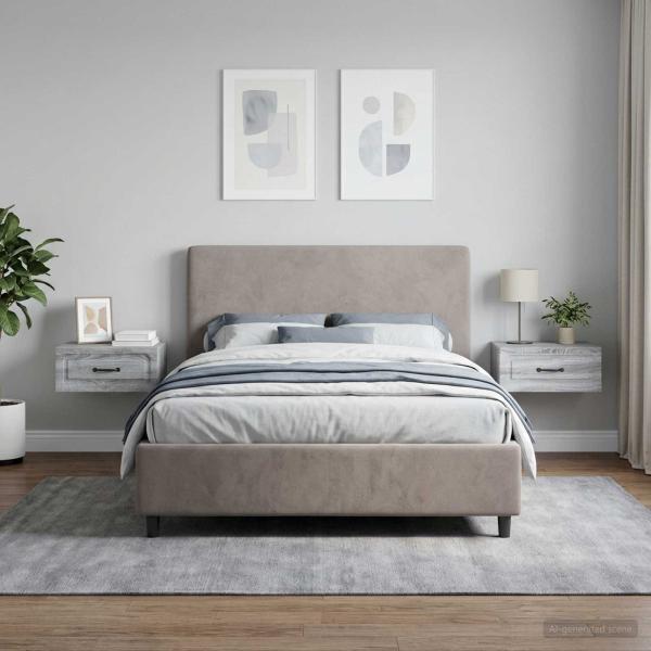 Wandmontierter Nachttisch 2 Stk. Sonoma-Grau 49 x 34,5 x 20 cm