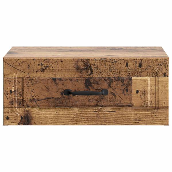 Wandmontierter Nachttisch Altholz 49 x 34,5 x 20 cm