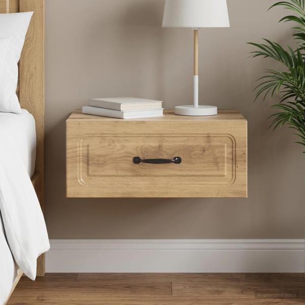 ARDEBO.de - Wandmontierter Nachttisch Artisan-Eiche 49 x 34,5 x 20 cm