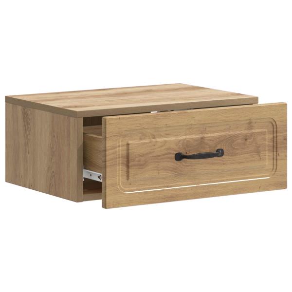 Wandmontierter Nachttisch Artisan-Eiche 49 x 34,5 x 20 cm