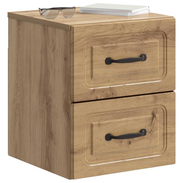 Wandmontierter Nachttisch 2 stk. Artisan-Eiche