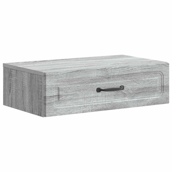 Wandmontierter Beistelltisch Graues Sonoma 59 x 34,5 x 17 cm