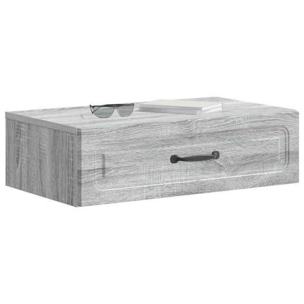 Wandmontierter Beistelltisch Graues Sonoma 59 x 34,5 x 17 cm