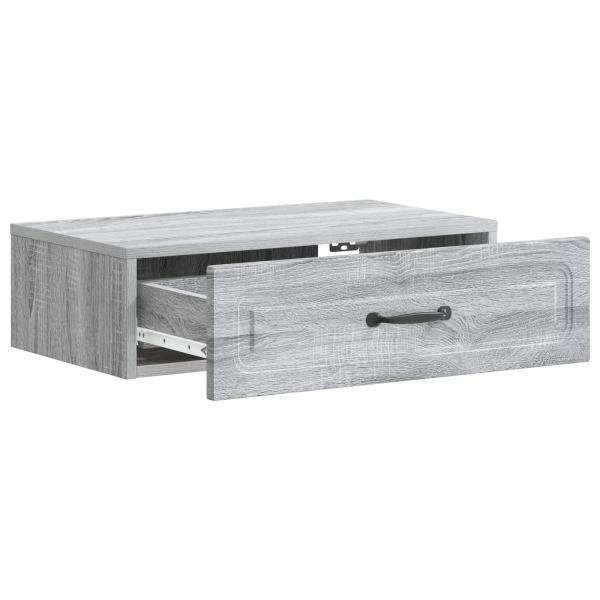 Wandmontierter Beistelltisch Graues Sonoma 59 x 34,5 x 17 cm