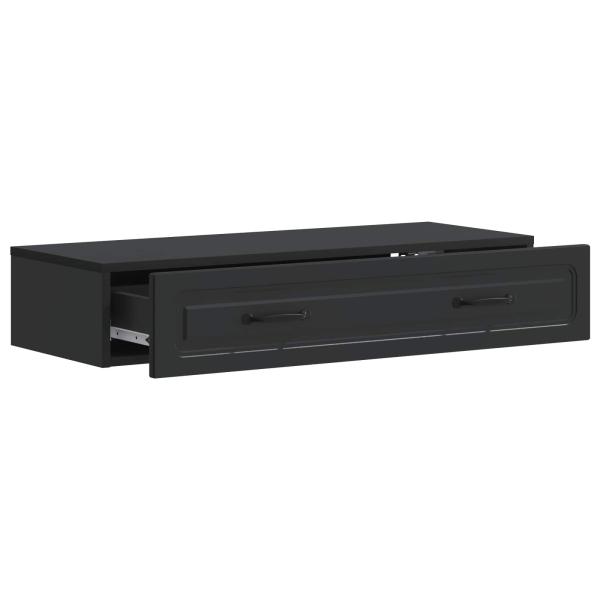 Wandmontierter Beistelltisch Schwarz 87,5 x 34,5 x 17 cm