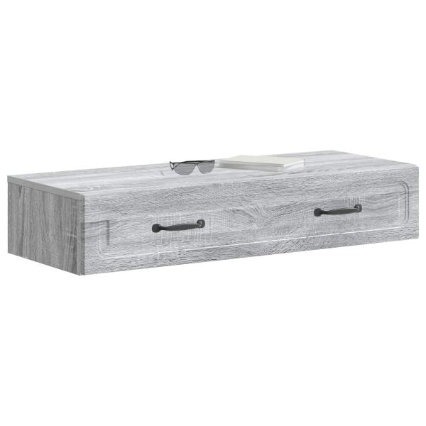 Wandmontierter Beistelltisch Graues Sonoma 87,5 x 34,5 x 17 cm
