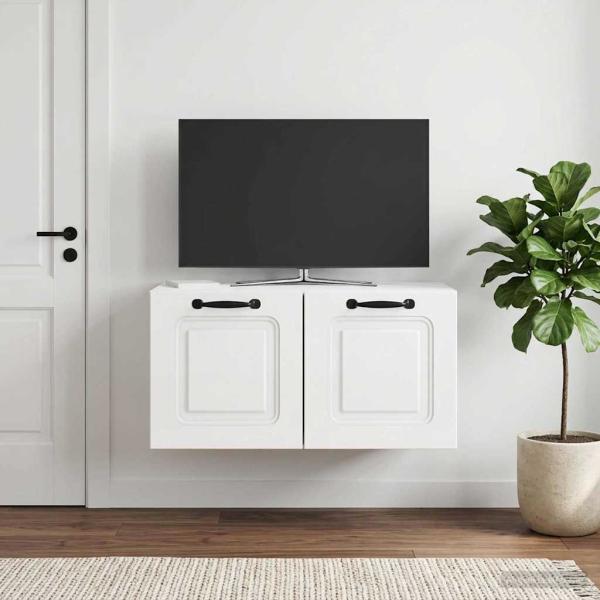 ARDEBO.de - Wandmontierter TV-Schrank Hochglanz Weiß 59,5 x 41 x 30 cm