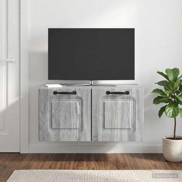 ARDEBO.de - Wandmontierter TV-Schrank Graues Sonoma 59,5 x 41 x 30 cm