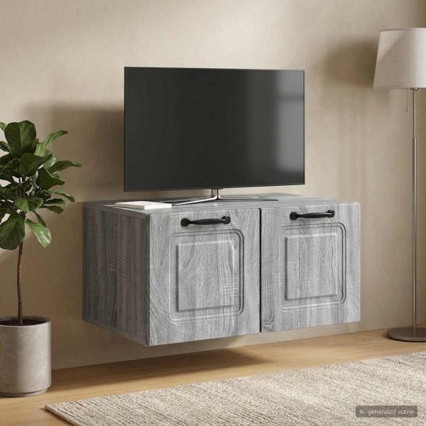 Wandmontierter TV-Schrank Graues Sonoma 59,5 x 41 x 30 cm
