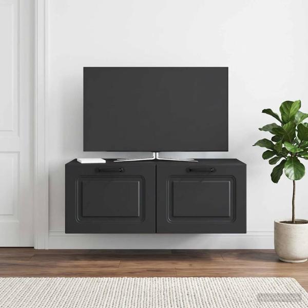 ARDEBO.de - Wandmontierter TV-Schrank Schwarz 78,5 x 41 x 30 cm