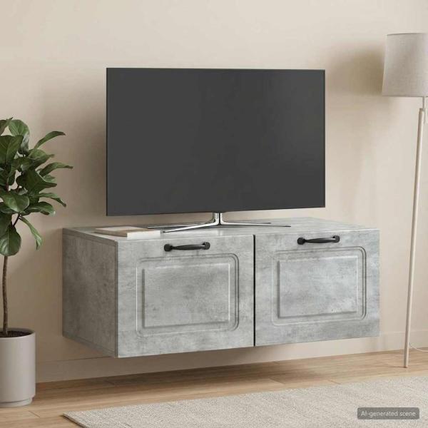 ARDEBO.de - Wandmontierter TV-Schrank Betongrau 78,5 x 41 x 30 cm
