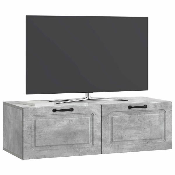 Wandmontierter TV-Schrank Betongrau 98 x 41 x 30 cm