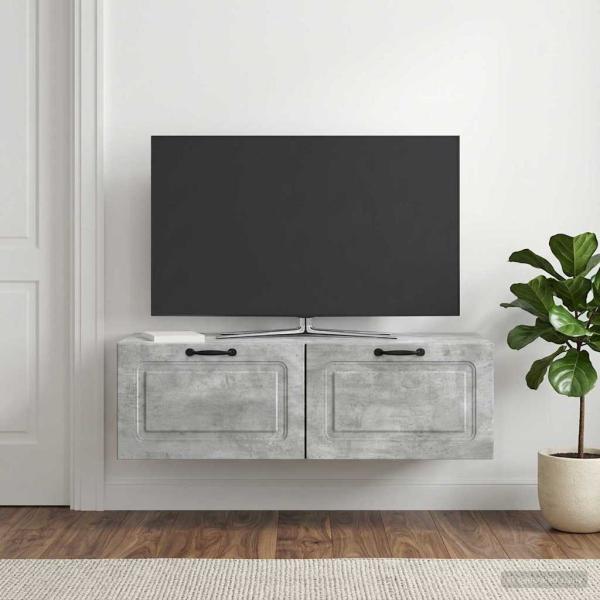 Wandmontierter TV-Schrank Betongrau 98 x 41 x 30 cm