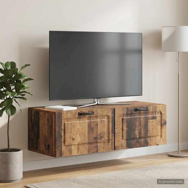ARDEBO.de - Wandmontierter TV-Schrank Altholz 98 x 41 x 30 cm Holzwerkstoff