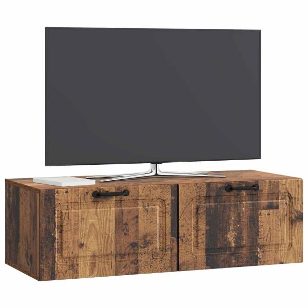 Wandmontierter TV-Schrank Altholz 98 x 41 x 30 cm Holzwerkstoff