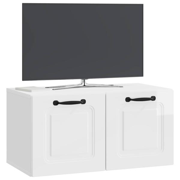 Wandmontierter TV-Schrank Hochglanz Weiß 59,5 x 31 x 30 cm