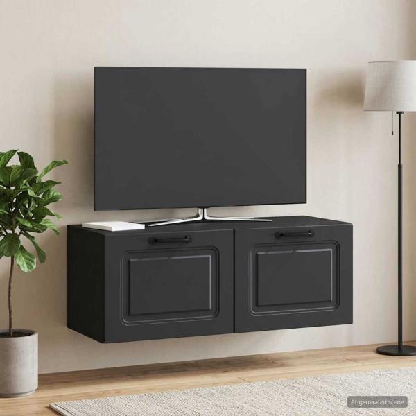 ARDEBO.de - Wandmontierter TV-Schrank Schwarz 78,5 x 31 x 30 cm