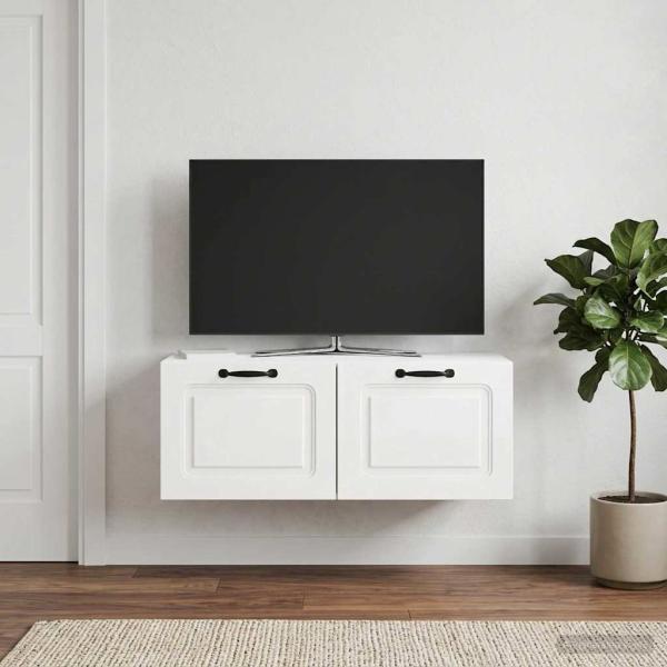 ARDEBO.de - Wandmontierter TV-Schrank Hochglanz Weiß 78,5 x 31 x 30 cm