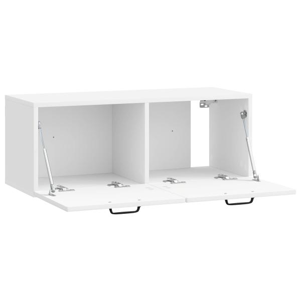 Wandmontierter TV-Schrank Hochglanz Weiß 78,5 x 31 x 30 cm
