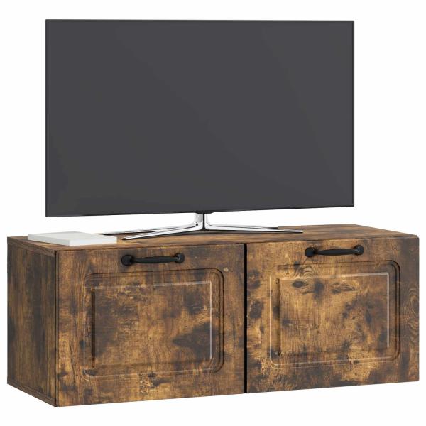 Wandmontierter TV-Schrank Geräucherte Eiche 78,5 x 31 x 30 cm