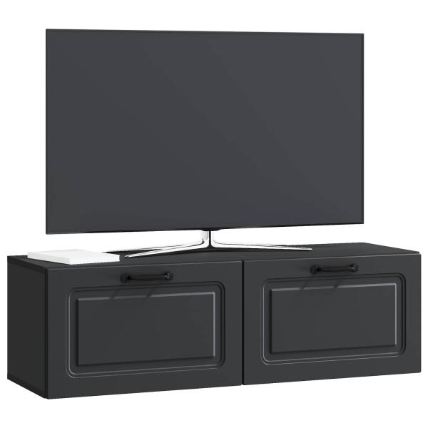 Wandmontierter TV-Schrank Schwarz 98 x 31 x 30 cm Holzwerkstoff