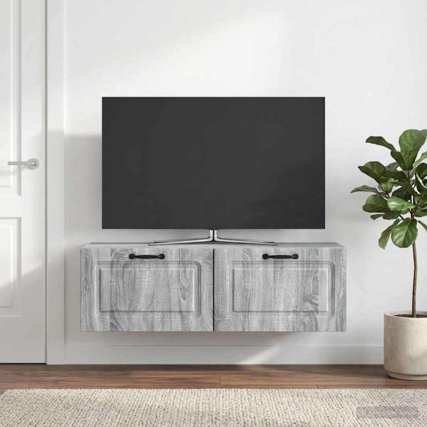 Wandmontierter TV-Schrank Graues Sonoma 98 x 31 x 30 cm