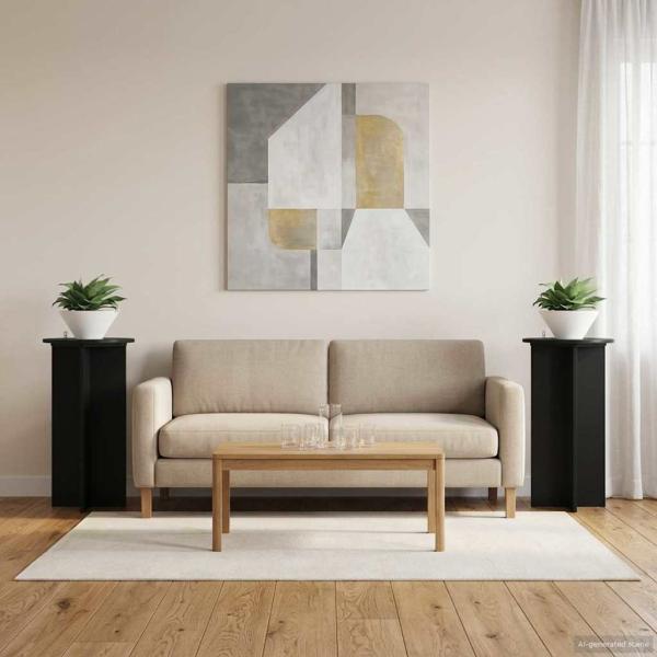 ARDEBO.de - Pflanzenständer 2 Stk. Schwarz 40 x 40 x 80 cm Holzwerkstoff
