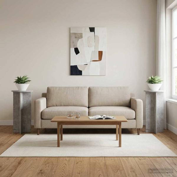 ARDEBO.de - Pflanzenständer 2 Stk. Betongrau 40 x 40 x 80 cm Holzwerkstoff