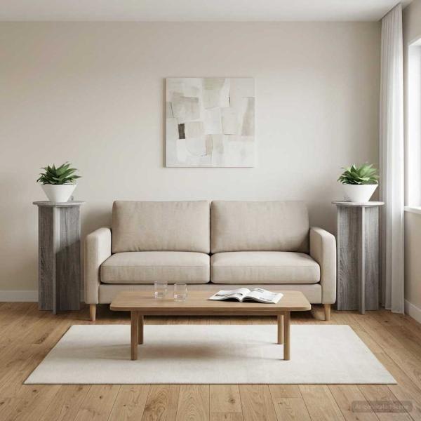 ARDEBO.de - Pflanzenständer 2 Stk. Sonoma-Grau 40 x 40 x 80 cm