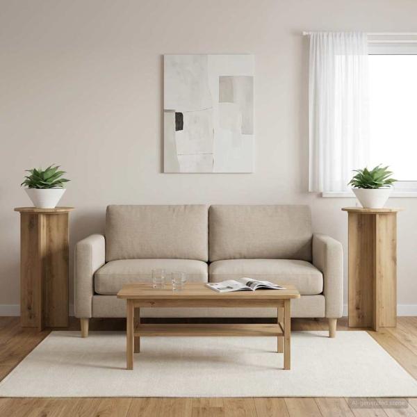 Pflanzenständer 2 stk. Artisan-Eiche 40 x 40 x 80 cm