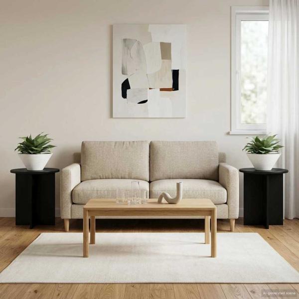 ARDEBO.de - Pflanzenständer 2 Stk. Schwarz 40 x 40 x 40 cm Holzwerkstoff