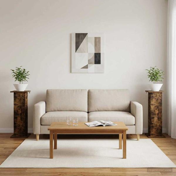 ARDEBO.de - Pflanzenständer 2 stk. Geräucherte Eiche 30,5 x 30 x 80,5 cm