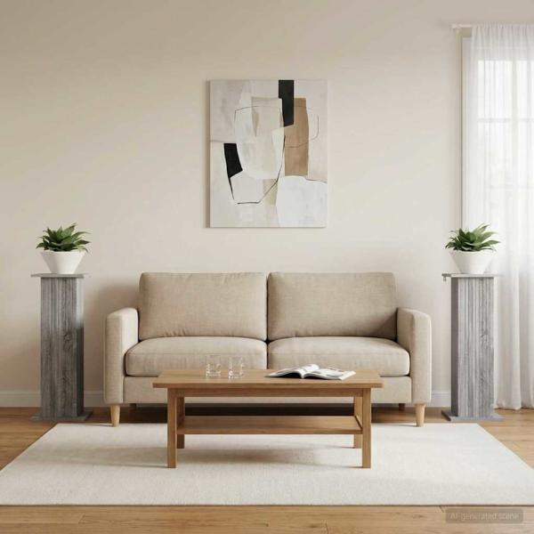 ARDEBO.de - Pflanzenständer 2 stk. Graues Sonoma 30,5 x 30 x 80,5 cm