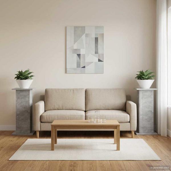 ARDEBO.de - Pflanzenständer 2 stk. Betongrau 30,5 x 30 x 60,5 cm