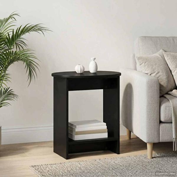 ARDEBO.de - Beistelltisch Schwarz 50 x 39,5 x 55 cm Holzwerkstoff