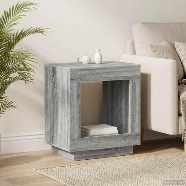 ARDEBO.de - Beistelltisch Graues Sonoma 60 x 40 x 65 cm Holzwerkstoff