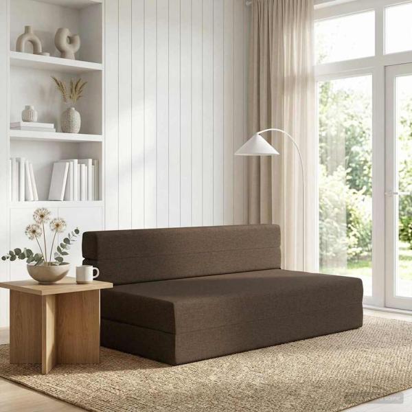 ARDEBO.de - Klappsofa Bett Taupe 152 x 86,5 x 60 cm Stoff