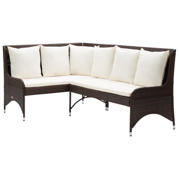 ARDEBO.de - Garten-Ecksofa 2-tlg. Poly Rattan Braun
