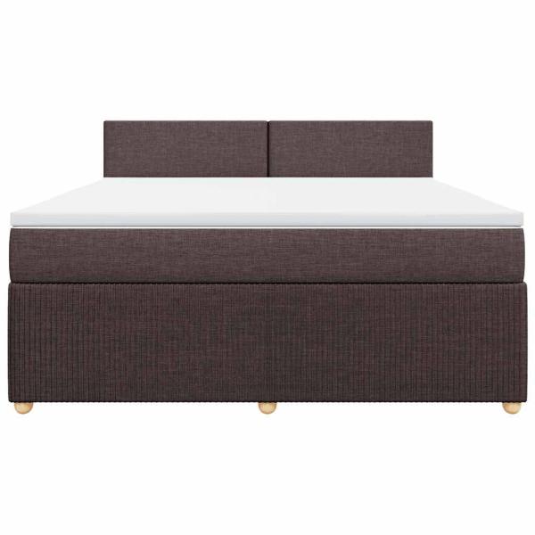 Boxspringbett mit Matratze Dunkelbraun 180x200 cm Stoff
