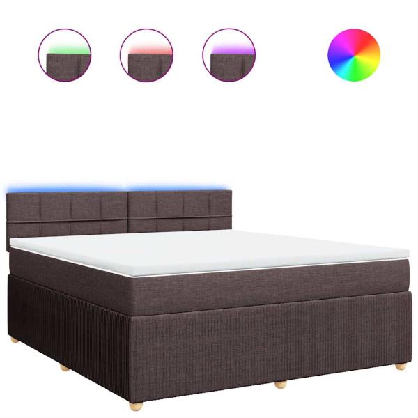 Boxspringbett mit Matratze Dunkelbraun 180x200 cm Stoff