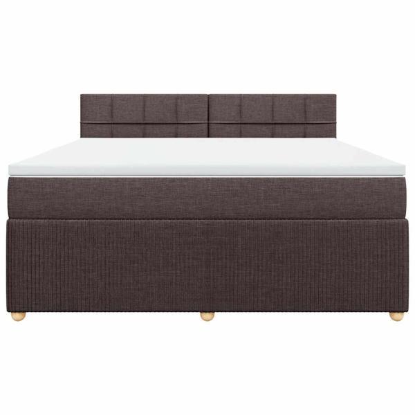 Boxspringbett mit Matratze Dunkelbraun 180x200 cm Stoff