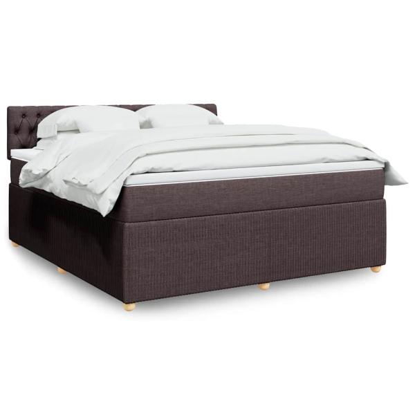 ARDEBO.de - Boxspringbett mit Matratze Dunkelbraun 180x200 cm Stoff