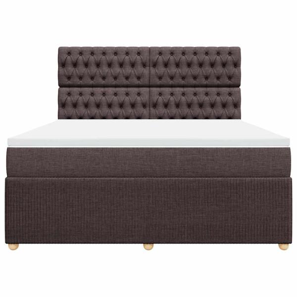 Boxspringbett mit Matratze Dunkelbraun 180x200 cm Stoff