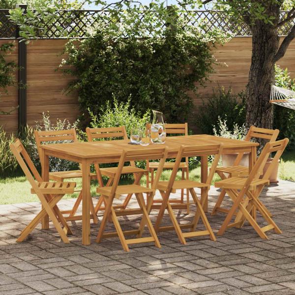 ARDEBO.de - Außen Bistro-Stühle 8 stk. Natur Massivholz Akazie