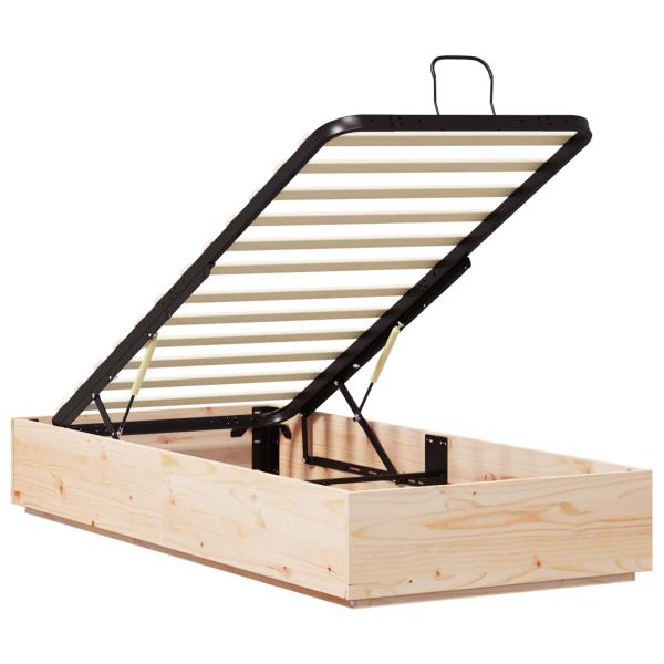 Ottoman-Bettgestell mit Stauraum Natur 90 x 190 cm