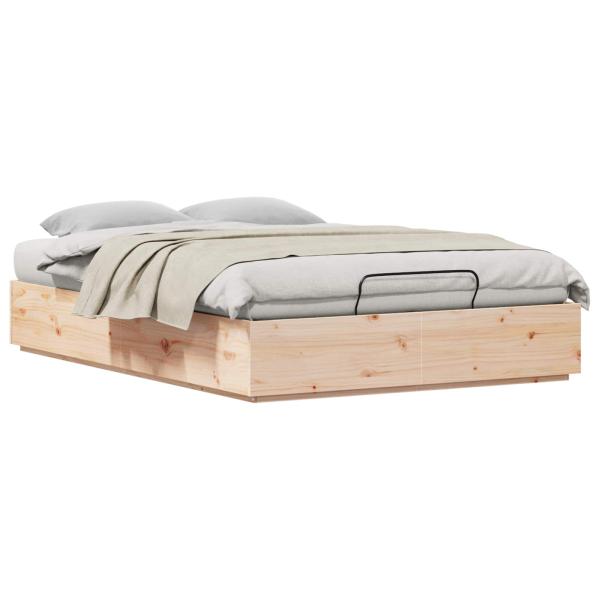 Ottoman-Bettgestell mit Stauraum Natur 150 x 200 cm