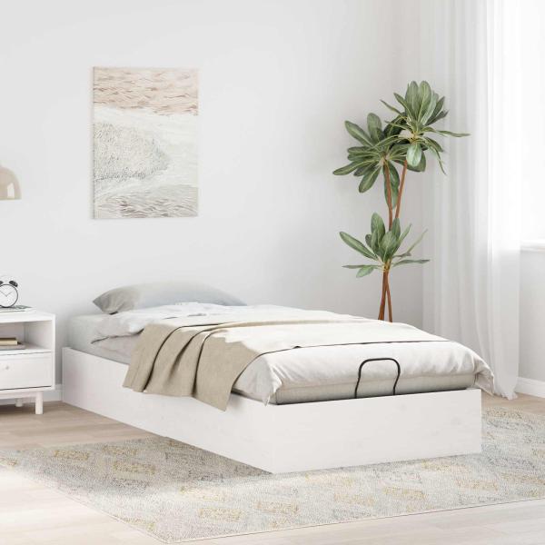 Ottoman Bettgestell mit Stauraum Weiß 80 x 200 cm